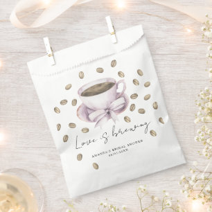 Love is brewing Bow Coffee Bridal shower Favour Bag