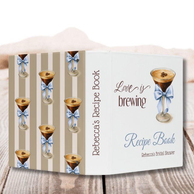 Love is Brewing Bow Coffee Bridal Shower Recipe Binder (Creator Uploaded)