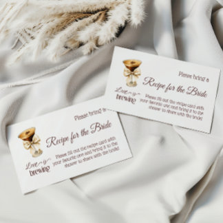 Love is Brewing Bow Coffee Bridal Shower Recipe Enclosure Card