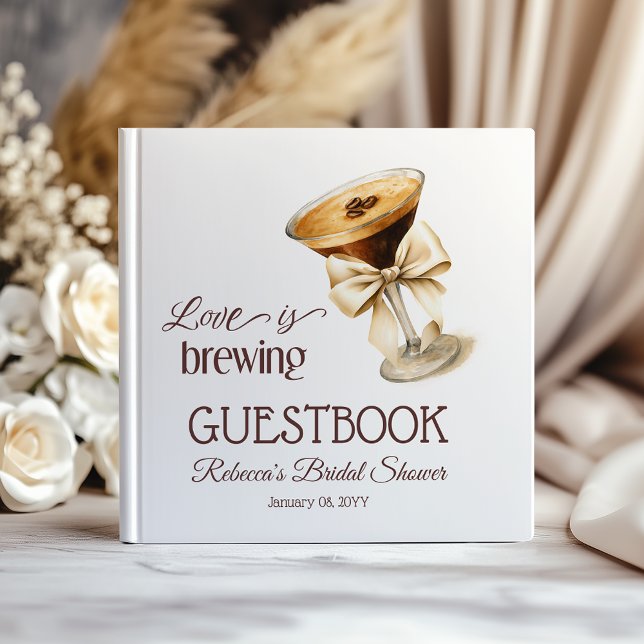 Love is Brewing Bow Espresso Martini Bridal Shower Guest Book (Creator Uploaded)