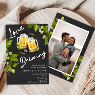 Love Is Brewing Brewery Engagement Party Invitation