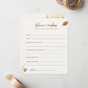 Love is brewing Bridal Shower Advice and Wishes Card