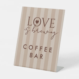Love Is Brewing Bridal Shower Coffee Bar Party Pedestal Sign