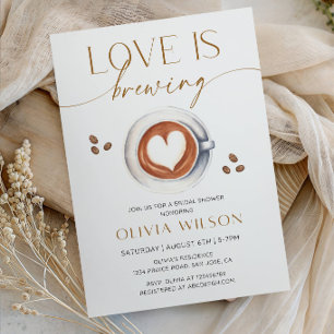 Love is Brewing Bridal Shower - Coffee & Brunch  Invitation