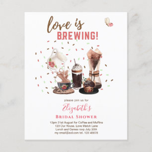 Love Is Brewing BRIDAL SHOWER Coffee Muffins INVIT Flyer