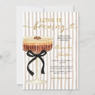Love Is Brewing Bridal Shower Espresso Martini Invitation
