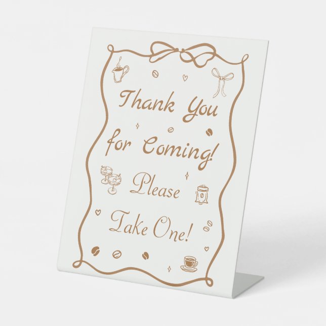 Love is Brewing Bridal Shower Favour  Pedestal Sign (Front)