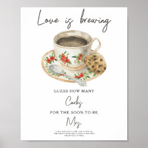 Love is brewing Bridal shower How Many Corks  Poster