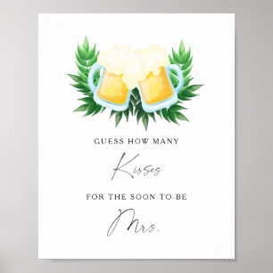 Love is brewing bridal shower How many kisses Poster