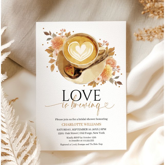 Love Is Brewing Bridal Shower Invitation (Creator Uploaded)