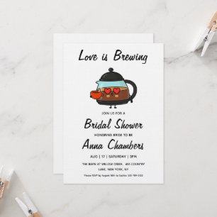 love is brewing bridal shower invitations