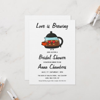 love is brewing bridal shower invitations
