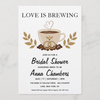 love is brewing bridal shower invitations
