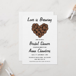love is brewing bridal shower invitations