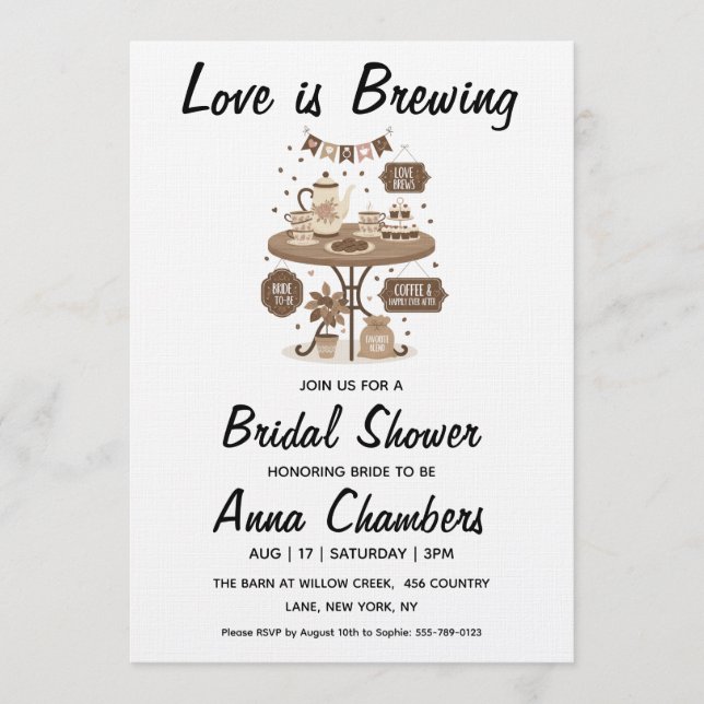 love is brewing bridal shower invitations (Devant)