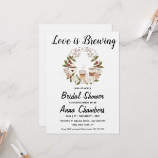 love is brewing bridal shower invitations