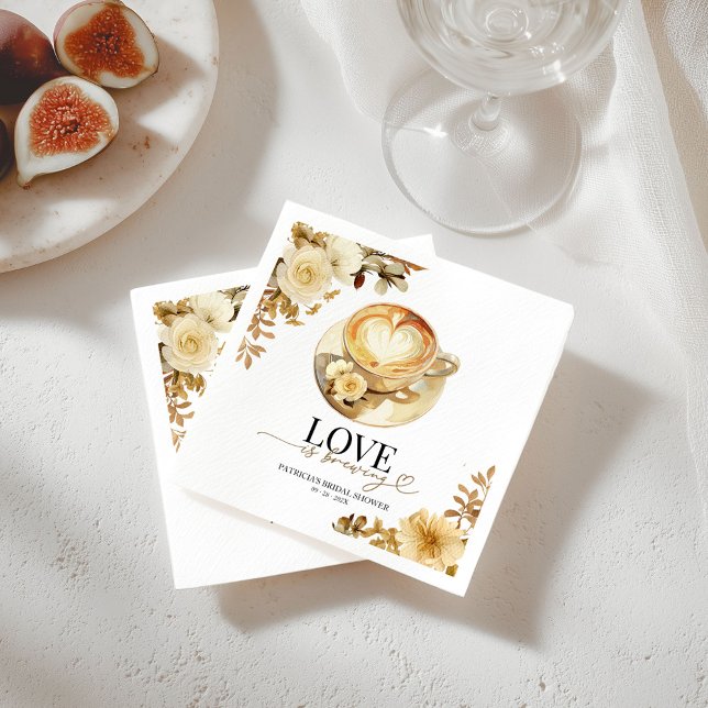 Love Is Brewing Bridal Shower Napkin (Creator Uploaded)