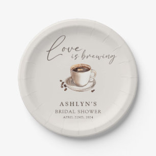Love is Brewing Bridal Shower Paper Plates