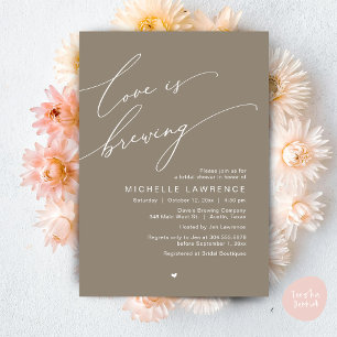 Love is Brewing, Bridal Shower Party Celebration Invitation