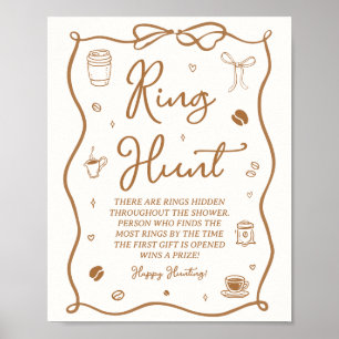 Love is Brewing Bridal Shower Ring Hunt Game Poster