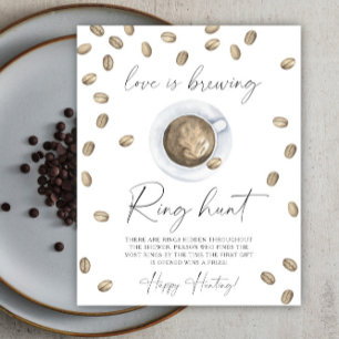 Love is brewing bridal shower Ring hunt game Poster