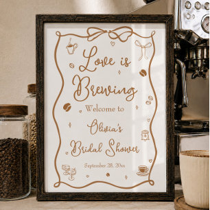 Love is Brewing Bridal Shower Welcome  Poster