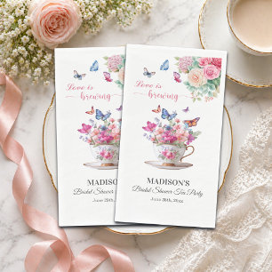 Love is Brewing Butterfly Bridal Shower Tea Party Napkin