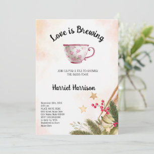 Love is Brewing Christmas Tea Bridal Shower Invita Invitation