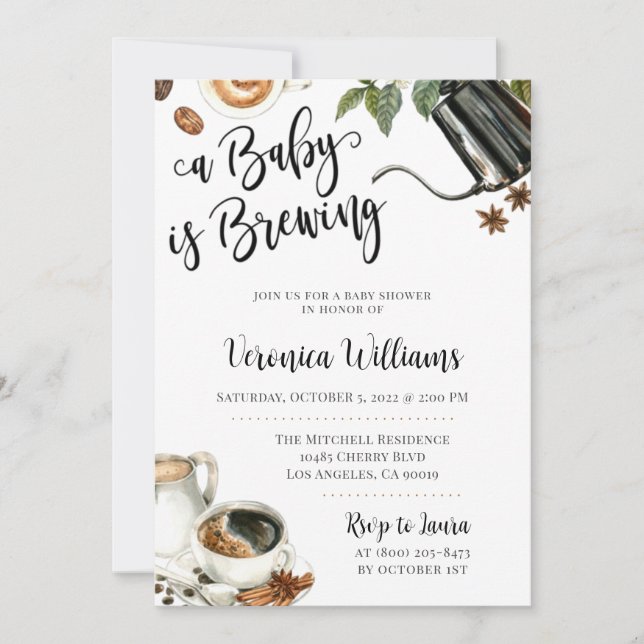 Love is Brewing Coffee Baby Shower Invitation (Front)