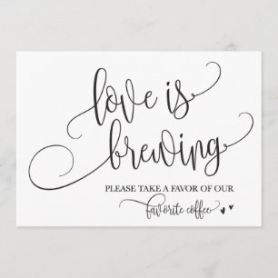 Love Is Brewing Coffee Bar Wedding Sign Invitation