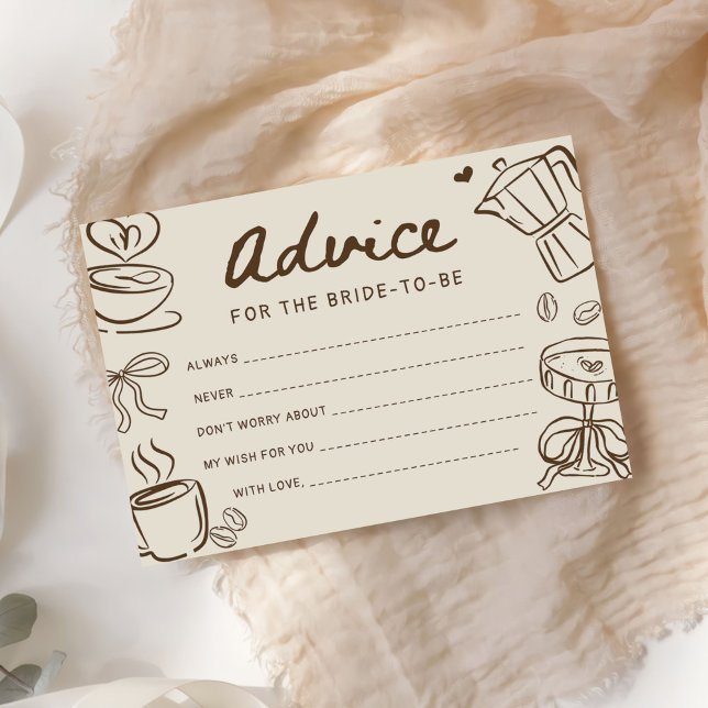 Love is Brewing Coffee Bridal Shower Advice Enclosure Card (Creator Uploaded)