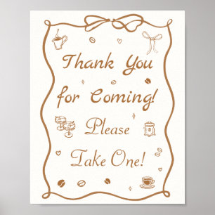 Love is Brewing Coffee Bridal Shower Favour  Poster