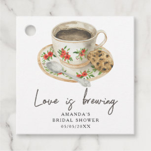 Love is brewing Coffee Bridal shower Favour Tags