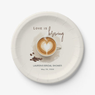 Love is brewing Coffee Bridal Shower In Paper Plate