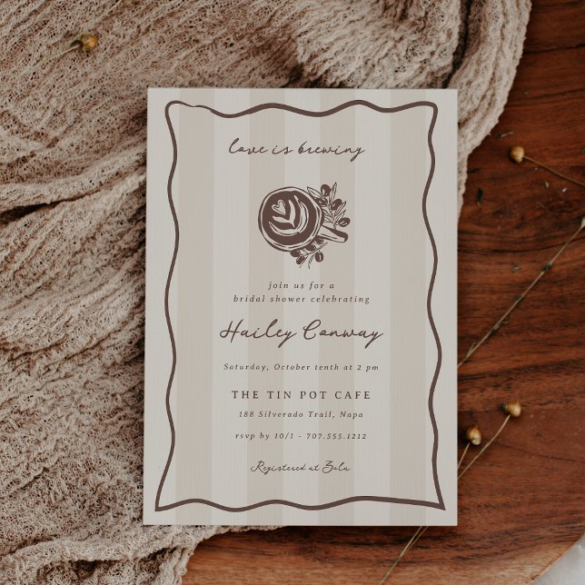 "Love is Brewing" Coffee Bridal Shower Invitation (Creator Uploaded)