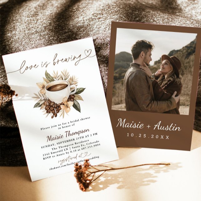Love Is Brewing Coffee Bridal Shower Invitation (Creator Uploaded)
