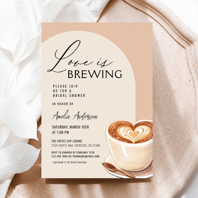 Love is Brewing Coffee Bridal Shower Invitation (Creator Uploaded)