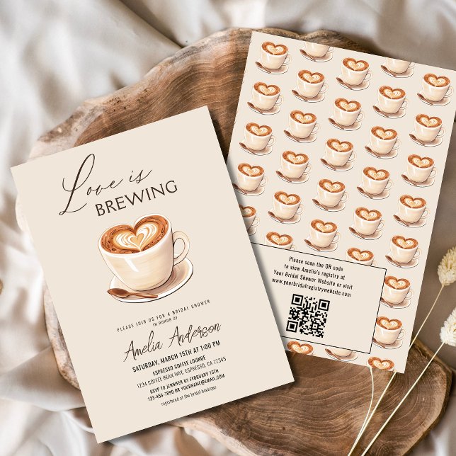 Love is Brewing Coffee Bridal Shower Invitation (Creator Uploaded)