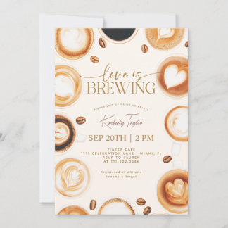 Love is Brewing Coffee Bridal Shower Invitation