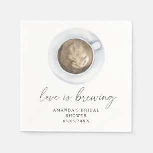 Love is brewing Coffee Bridal shower Napkin