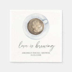 Love is brewing Coffee Bridal shower Napkin