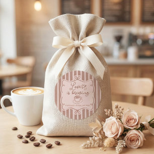 Love is Brewing Coffee Bridal Shower Plates Classic Round Sticker