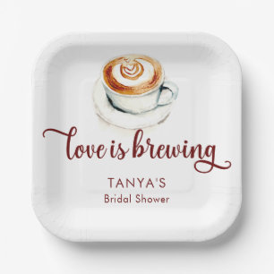 Love is Brewing Coffee Bridal Shower Script Paper Plate