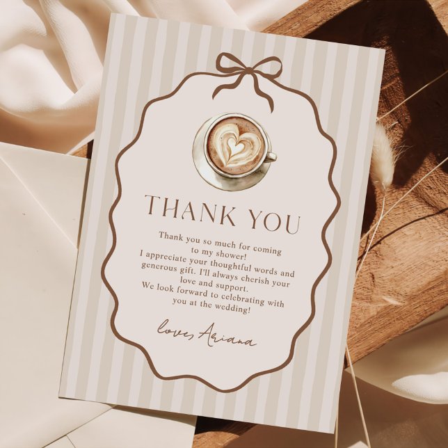 Love is Brewing Coffee Bridal Shower Thank You Card (Creator Uploaded)