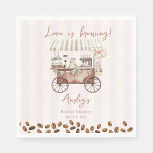 Love Is Brewing Coffee Cart Bridal Shower  Napkin