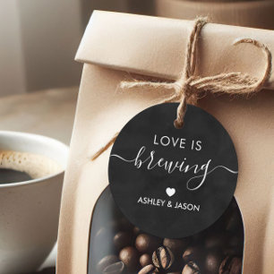 Love is Brewing, Coffee Gift Tag, Wedding Favour Tags