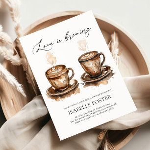 Love is Brewing Coffee Rustic Bridal Shower Invitation