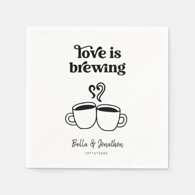 Love is Brewing Coffee /  Tea Napkin (Front)