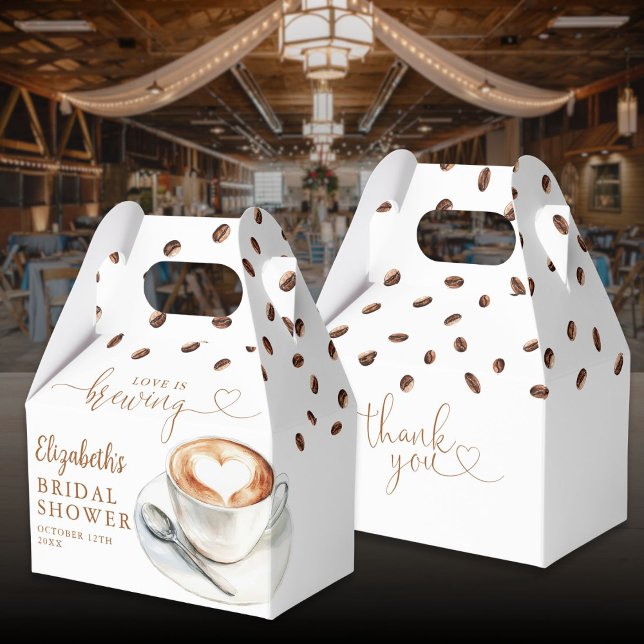 Love Is Brewing Coffee Theme Bridal Shower Favor Box (Love Is Brewing Coffee Theme Bridal Shower Favor Boxes)