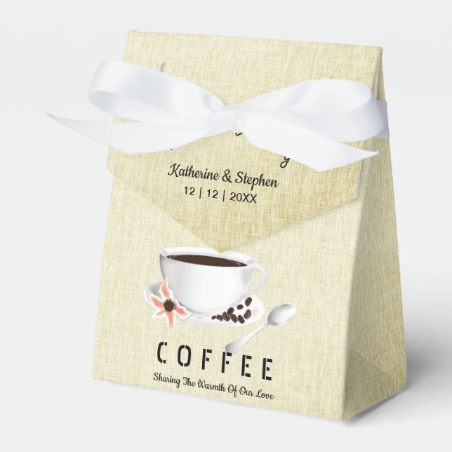 Love Is Brewing Coffee Wedding Favor Box (Front Side)